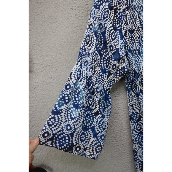 Spense 3/4 Bell Sleeve Stretchy Smocked Tunic-Size Large-BOHO - Picture 4 of 10